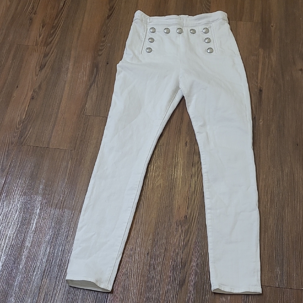 Veronica Beard White Jeans used‎ good condition zise 28.